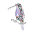 Zilverkleurige strass kolibrie broche kleurrijke kristalen vogel speld mode sieraden - Zilveren Veelkleurige Kolibrie (C2746-15)