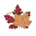 Servilletero de hoja de arce de otoño, decoración de mesa de metal esmaltado multicolor para cenas. - Z1127-1