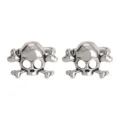 Silver skull and crossbones cufflinks for men, punk rock style metal shirt cuff links. - Skull Cufflinks / One Pair