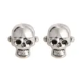 Mens silver skull cufflinks gothic business casual suit shirt French cuff links jewelry accessory - Skull Cufflinks / One Pair