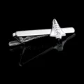 Silver space shuttle tie clip for men, stylish metal business casual fashion accessory. - Space Shuttle Tie Clip / 1 Piece