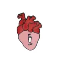 Creative anatomical heart enamel pin with light switch design, cute alloy brooch badge for clothes. - Switch Pink Heart (C1719-10)