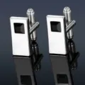 Elegant silver cufflinks with black square stone, perfect for business suits and shirts. - Cufflinks Only (B1242)