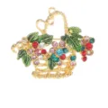 Bunte Strass Blumenkorb Brosche Mehrfarbige Kristall Legierung Nadel Mode Schmuck - Gold Blumenkorb Stil (C2741-16)