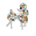 Sparkly rhinestone poodle brooch pin, cute animal crystal lapel badge for women fashion style - Silver Poodle Style (C2731-3-SI)
