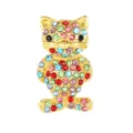 Cute crystal animal brooch pin for women, gold tone colorful rhinestone fashion jewelry gift. - Gold Cute Dog Style (C2731-9-GO)