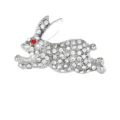 Silver Rhinestone Running Rabbit Brooch Fashion Cute Animal Lapel Pin Jewelry for Women - Silver Running Rabbit Style (C2746-1)