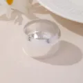 Silbriger trommelförmiger Metall Serviettenring mit strukturierter Oberfläche Tischdeko. - Z1142-2 Silber