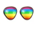 Rainbow pattern irregular triangle cufflinks for men women French dress shirt fashion cuff links - Irregular Triangle Rainbow Pattern (B1552-5)