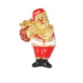 Cute Christmas Santa Claus enamel rhinestone brooch pin for women holiday accessory gifts - C2733-6