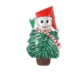 Christmas snowman tree brooch cute enamel pin holiday clothing accessory for women fashion jewelry - C2733-17