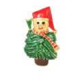 Christmas Enamel Brooch Cute Santa Snowman Tree Pin Festive Holiday Jewelry Gift for Women - C2733-18