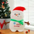 Weihnachtsschneemann Plüschtier, rote Mütze und grüner Schal Variante für Festgeschenk. - 25cm / Schneemann mit Weihnachtsmütze