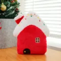 Weihnachten Plüsch Haus Spielzeug rot weiß flauschige Puppe festliche Desktop Deko Geschenk - Rotes Haus