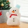 Weihnachtsschneemann Plueschpuppe Spielzeug mit blauer Muetze fuer Weihnachtsdekoration. - Schneemann mit blauem Hut