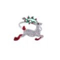 Christmas rhinestone reindeer napkin ring, sparkling holiday table decor for party events. - Full Rhinestone Red Green Christmas Reindeer Style (Z1001-27)