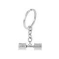 Portachiavi manubrio argento metallo fitness sport anello ciondolo elegante accessorio - D1330-1 Portachiavi