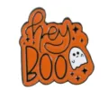 Halloween ghost refrigerator magnet with cute hey boo text design, perfect for home fridge decor. - hey BOO Ghost Style (BXT0009-4)