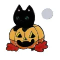 Halloween Zwarte Kat Pompoen Magnetische Broche Leuke Cartoon Emaille Speld Decoratie - Zwarte Kat Pompoen Stijl (C2918-3)