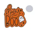 Halloween schattige geest emaille speld hey BOO magnetische badge voor kleding decoratie - Spook Slogan Stijl (C2918-4)