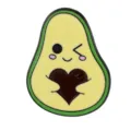 Cute avocado enamel pin cartoon fruit metal brooch badge for backpack clothes accessories - Heart-Holding Avocado Cat Style (C2958)