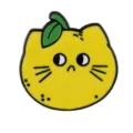 Cute lemon cat metal enamel brooch pin, cartoon animal badge accessory for clothes bags. - Lemon Cat Style (C2959)