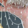 DIY ασημένια αλυσίδα πολλαπλών στρώσεων στρας φούντα αξεσουάρ μαλλιών χειροτεχνίας - Ασημί