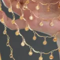 Λεπτομέρεια χρυσής αλυσίδας DIY με κυματιστές ραβδώσεις και λαμπερά μενταγιόν για Hanfu. - KC Χρυσό