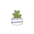 Cute green plant potted brooch enamel pin cartoon badge stylish apparel accessory - Style C1553-5 Striped Succulent