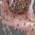 DIY gold chain with light purple teardrop rhinestones, perfect for Hanfu and jewelry craft. - Dark Purple & KC Gold