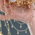 DIY χρυσή αλυσίδα στρασ φύλλο παραλλαγή για αξεσουάρ μαλλιών Hanfu και χειροτεχνίες - KC Χρυσό