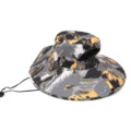 Camouflage wide brim bucket hat for outdoor fishing and sun protection with breathable mesh. - One Size / Yellow