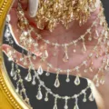 Chaîne de strass dorée franges goutte d'eau accessoires vêtements couronne déco neuf - Or KC