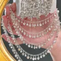 Catena con strass a cuore argentata fai-da-te per creazione di gioielli e decorazione. - Argento