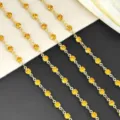 4mm DIY gold tone rhinestone cup chain sparkling crystal trim for handmade bags and crafts - Yellow KC Gold