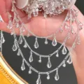DIY silberne mehrschichtige Kristall Tropfen Kette Strass Zubehör für Hanfu Gürtel Kette - Silber
