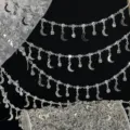 Μεταλλική αλυσίδα DIY με βουρτσισμένο φεγγάρι και στρας για χειροποίητα κοσμήματα. - Ασημί