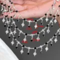 Ασημένια αλυσίδα DIY με μαύρα στρας και καρδιές για χειροποίητα κοσμήματα και αξεσουάρ. - Ασημί