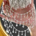 Chaîne de pendentifs strass argentés DIY garniture suspendue pour décoration vêtements - Argent