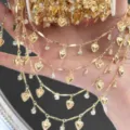 DIY χρυσή αλυσίδα καρδιά στρας υλικό πολλαπλών στρώσεων κρεμαστό αξεσουάρ για μαλλιά ρούχα - KC Χρυσό