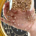 DIY gold plated rhinestone chain with colorful crystal beads for handmade jewelry, bracelets and necklaces. - KC Gold / AB Color