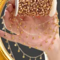 Gold DIY rhinestone tassel chain detail, sparkling yellow crystal jewelry making supply. - KC Gold / Yellow