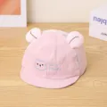 Cappellino da baseball per bambini con simpatico orsetto e rete traspirante orecchie di animale - Circonferenza Testa (48cm) / Rosa