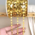 DIY χρυσή αλυσιδωτή ρόμβος ρολό για χειροποίητα κολιέ και νυφικά αξεσουάρ κεφαλής. - Χρυσός Τόνος