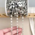 DIY ασημένια χάλκινη αλυσίδα ρόμβων για χειροποίητα κολιέ με φούντες νυφικά αξεσουάρ - Λευκό K/Ασημί