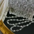 DIY αλυσιδα μαργαριταριων strass 6mm για ρουχα νυφικο πεπλο διακοσμηση υλικο - Ασημί