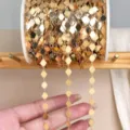 Χρυσή μεταλλική αλυσίδα σε σχήμα ρόμβου DIY για χειροποίητα κολιέ και αξεσουάρ νύφης. - KC Χρυσό