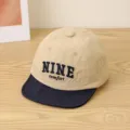 Gorra de béisbol plana bordada en dos colores para niños, sombrero transpirable mesh de secado. - M / Caqui
