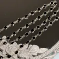 6mm DIY Χαλκινη Αλυσιδα με Μαυρες Πετρες Γυαλιου Hanfu Αξεσουαρ Μαλλιων Βραχιολι Variant - Μαύρο