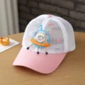 Παιδικό καπέλο μπέιζμπολ με 3D σχέδιο UFO διαστήματος, αναπνεύσιμο λευκό και ροζ χρώμα για παιδιά. - Ένα μέγεθος / Ροζ